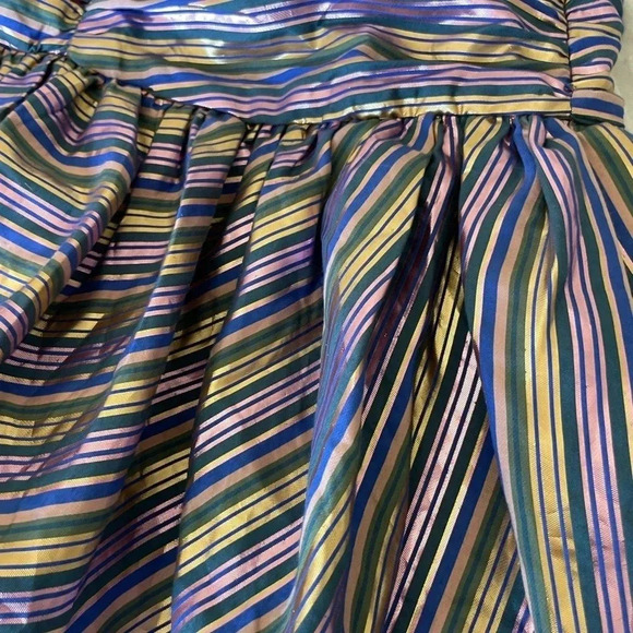 Zara metallic stripe puff Blogger favorite mini skirt - Picture 10 of 12